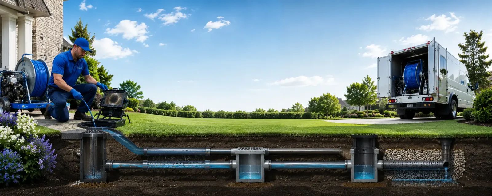 Outdoor drain cleaning information for New Athens, OH